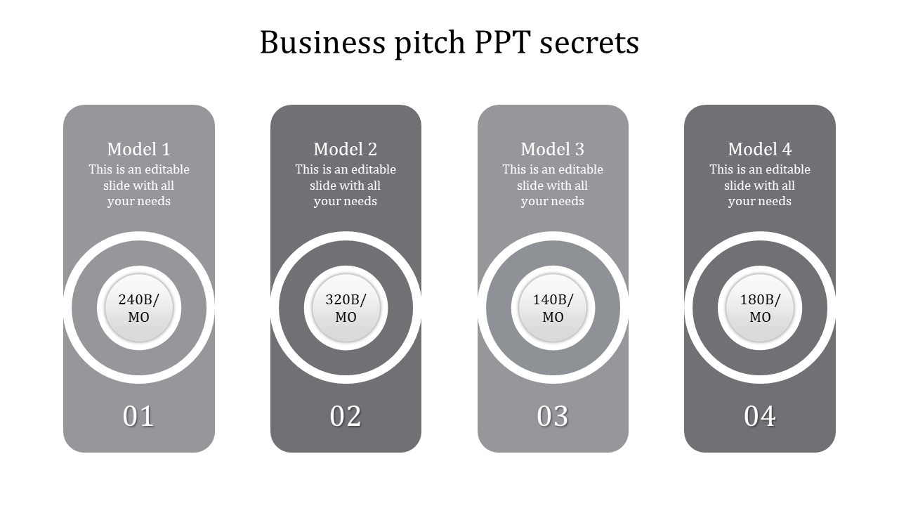 Elegant Business Pitch PPT With Circle Model Slide
